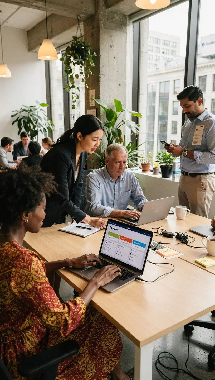Person using a smartphone app designed for automating daily tasks and improving time management.